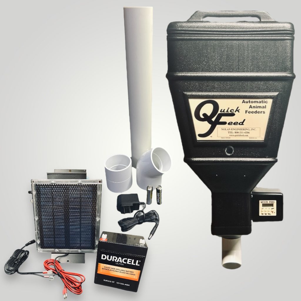 Solar Powered Automatic Feeder with Standard Battery Quick Feed